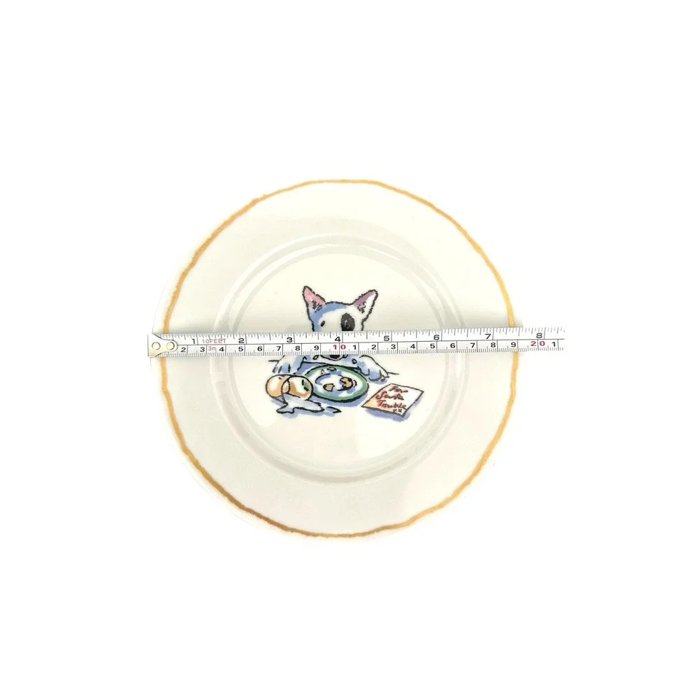 Williams Sonoma Trouble! Bull Terrier 6 Plates 8
